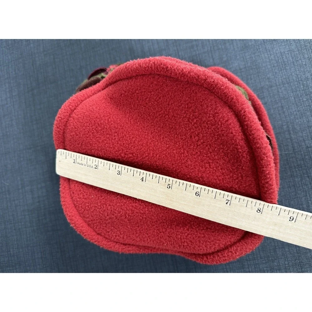 Vintage 90s Womens Hat Amber Rose Floral Fleece‎ Winter Fall Grunge Red Packable